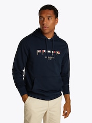 Tommy Hilfiger Navy Multi Flags 100% Cotton Hoodie - Image 1 of 6