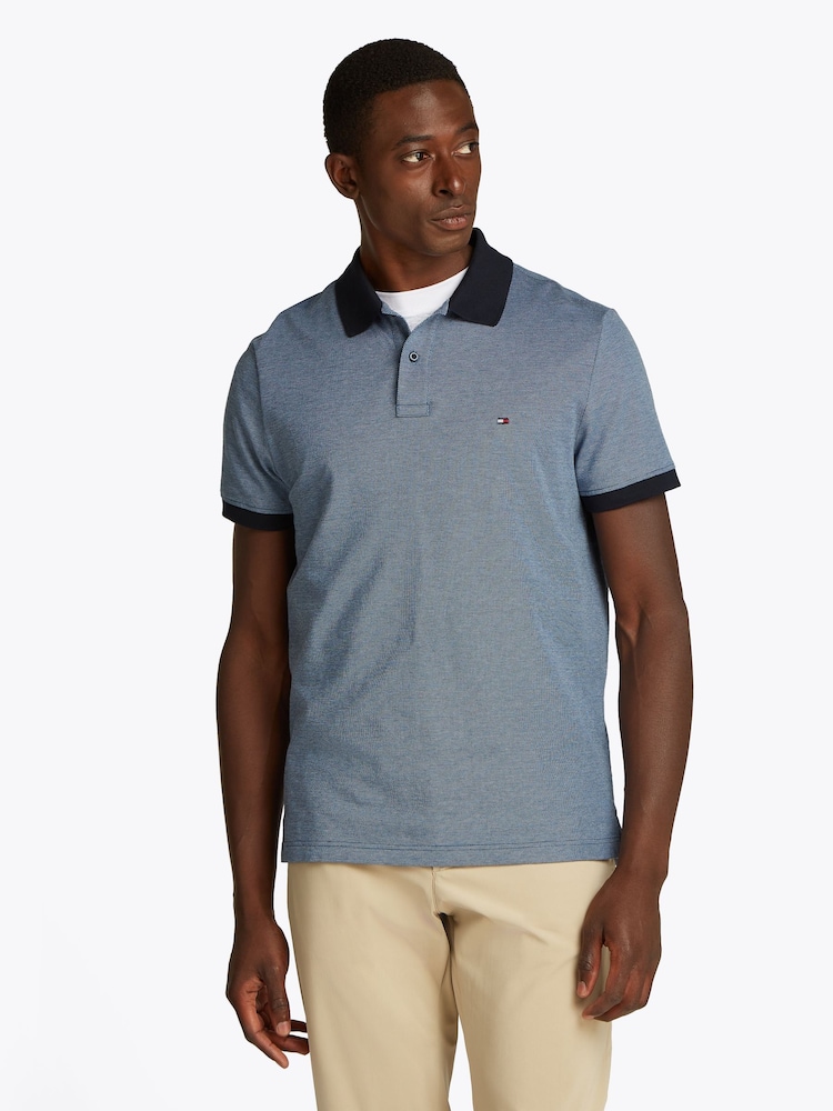 Tommy Hilfiger Light Blue Regular Fit Short Sleeve 100% Cotton Polo Shirt - Image 1 of 6