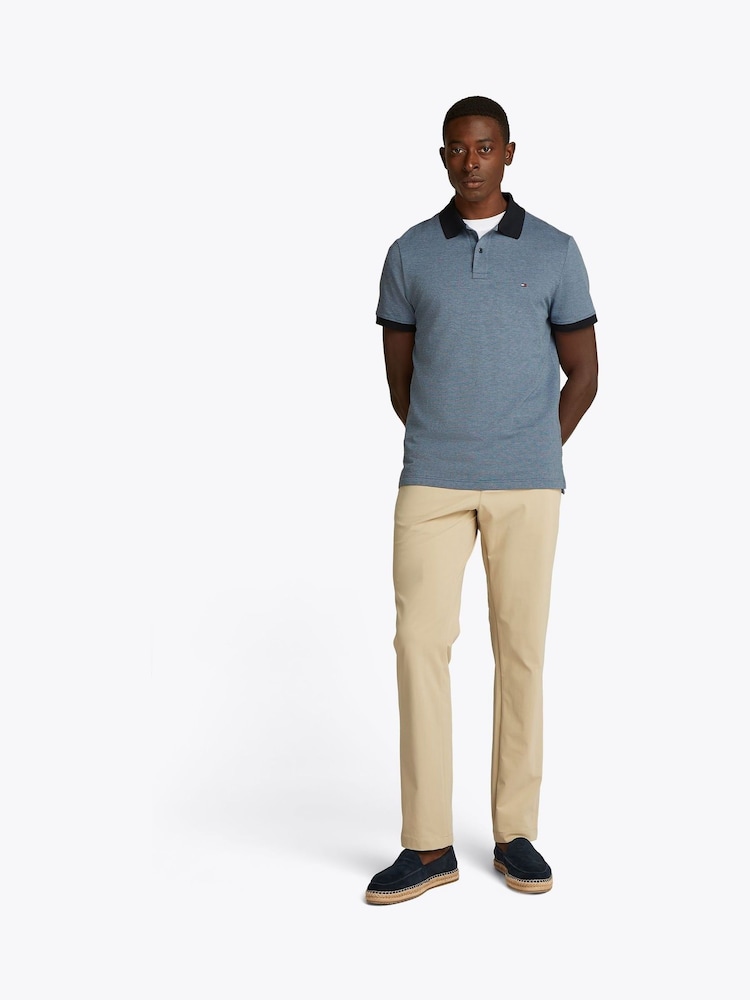 Tommy Hilfiger Light Blue Regular Fit Short Sleeve 100% Cotton Polo Shirt - Image 2 of 6
