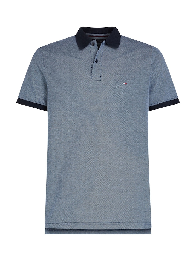 Tommy Hilfiger Light Blue Regular Fit Short Sleeve 100% Cotton Polo Shirt - Image 5 of 6