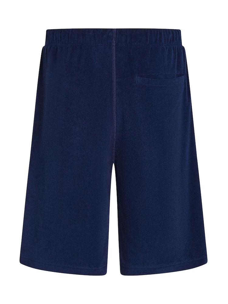 Tommy Hilfiger Blue Terry Towelling Jogger Shorts - Image 6 of 6