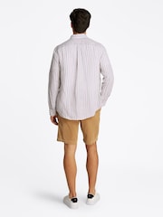 Tommy Hilfiger White Regular Fit Essential Stripe 100% Linen Shirt - Image 2 of 6