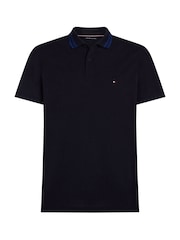 Цвет морской волны - Tommy Hilfiger Regular Fit Performance Zip Short Sleeve Polo Shirt - Image 5 of 6