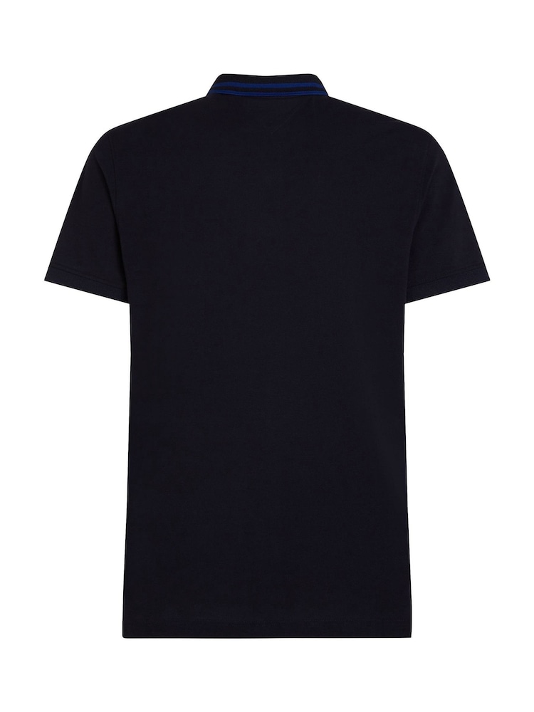 Цвет морской волны - Tommy Hilfiger Regular Fit Performance Zip Short Sleeve Polo Shirt - Image 6 of 6