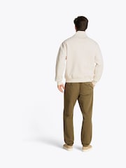 Tommy Hilfiger Cream Monotype Quarter Zip Sweatshirt - Image 3 of 6