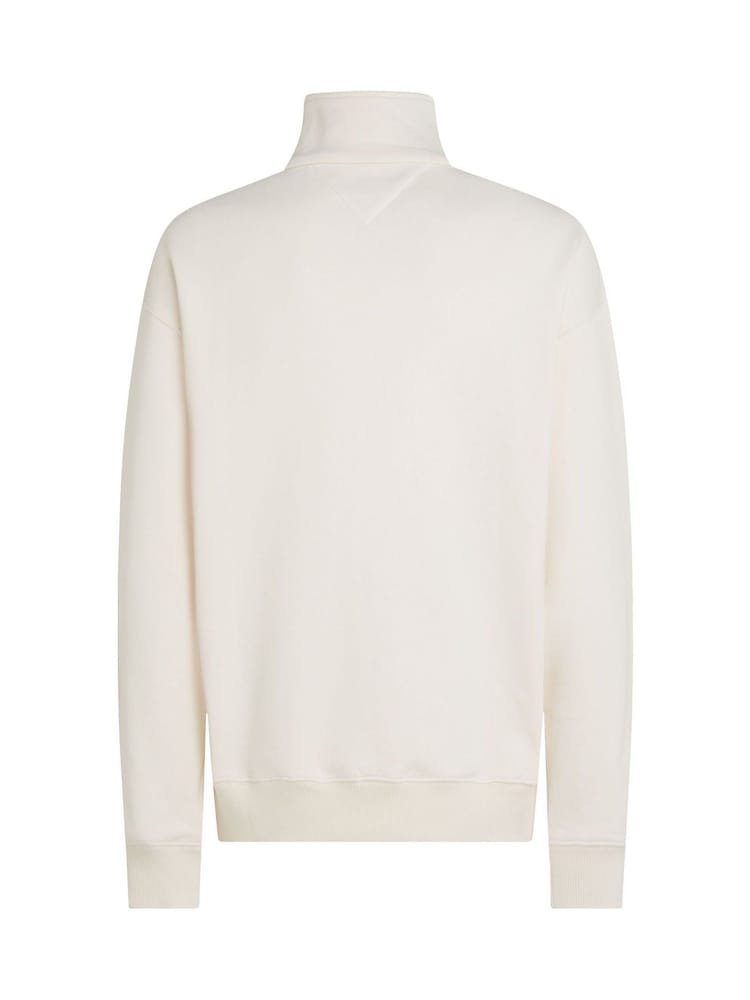 Tommy Hilfiger Cream Monotype Quarter Zip Sweatshirt - Image 6 of 6