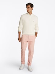 Tommy Hilfiger Cream Mock Neck Half Zip 100% Cotton Jumper - Image 2 of 6