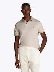 Tommy Hilfiger White Regular Fit Striped Short Sleeve 100% Cotton Polo Shirt - Image 1 of 6
