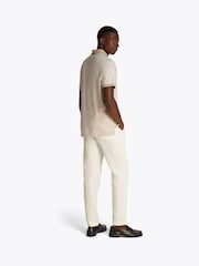 Tommy Hilfiger White Regular Fit Striped Short Sleeve 100% Cotton Polo Shirt - Image 3 of 6