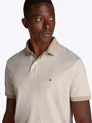 Tommy Hilfiger White Regular Fit Striped Short Sleeve 100% Cotton Polo Shirt - Image 4 of 6