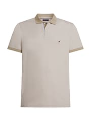 Tommy Hilfiger White Regular Fit Striped Short Sleeve 100% Cotton Polo Shirt - Image 5 of 6