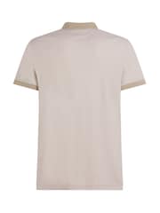Tommy Hilfiger White Regular Fit Striped Short Sleeve 100% Cotton Polo Shirt - Image 6 of 6