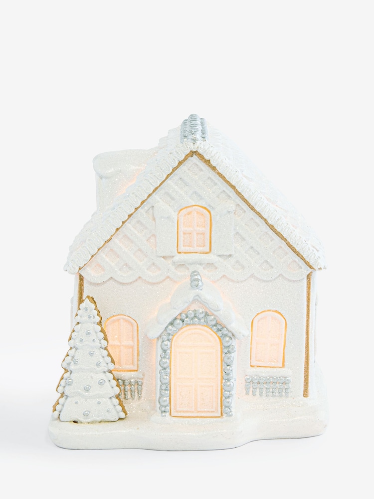 Lumineo White Pre Lit LED Christmas House Ornament - Image 2 of 5 Lumineo White Pre Lit LED Christmas House Ornament - Image 2 of 5