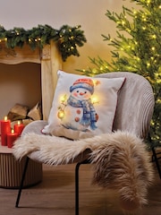 Lumineo Lit Snowman Christmas Cushion - Image 1 of 4