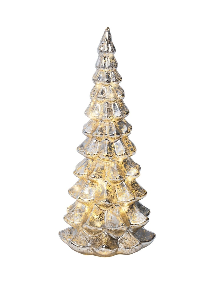 Lumineo Silver Rotating Glass LED Christmas Tree Decoration - Image 3 of 3 Lumineo Silver Rotating Glass LED Christmas Tree Decoration - Image 3 of 3