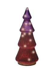 Lumineo Plum Purple Rotating Glass LED Christmas Tree Decoration - Image 2 of 2