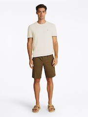Tommy Hilfiger Cream Structure Knitted 100% Cotton T-Shirt - Image 2 of 6