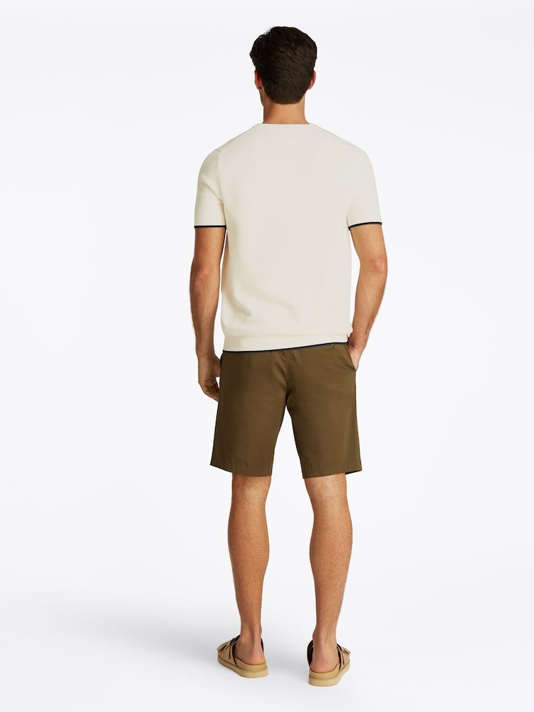 Tommy Hilfiger Cream Structure Knitted 100% Cotton T-Shirt - Image 3 of 6