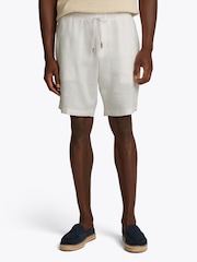 Tommy Hilfiger White Harlem Drawstring Linen Shorts - Image 1 of 6