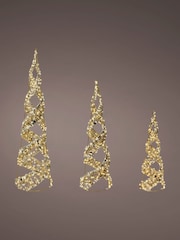Lumineo Set of 3 Champagne Gold LED Christmas Tree Decorations - Image 3 of 3