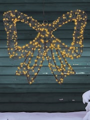 Lumineo Black and Warm White Lights Pre Lit LED Outdoor Bow Christmas Decoration - Image 1 of 4