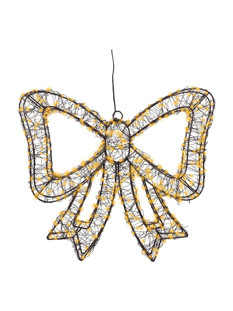 Lumineo Black and Warm White Lights Pre Lit LED Outdoor Bow Christmas Decoration - Image 2 of 4 Lumineo Black and Warm White Lights Pre Lit LED Outdoor Bow Christmas Decoration - Image 2 of 4