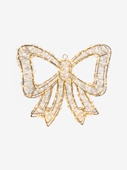 Lumineo Black and Warm White Lights Pre Lit LED Outdoor Bow Christmas Decoration - Image 4 of 4