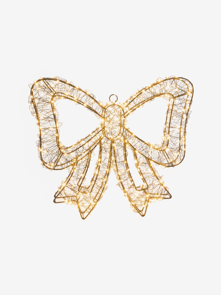 Lumineo Black and Warm White Lights Pre Lit LED Outdoor Bow Christmas Decoration - Image 4 of 4 Lumineo Black and Warm White Lights Pre Lit LED Outdoor Bow Christmas Decoration - Image 4 of 4