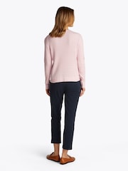 Tommy Hilfiger Pink Cotton Cable Crew Neck Jumper - Image 3 of 6