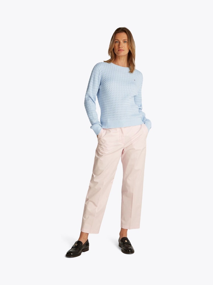 Albastru deschis - Pulover rotund Tommy Hilfiger Cotton Cable Guler - Image 2 of 6