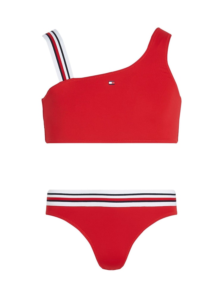 Tommy Hilfiger Red One Shoulder Bikini Set - Image 1 of 2
