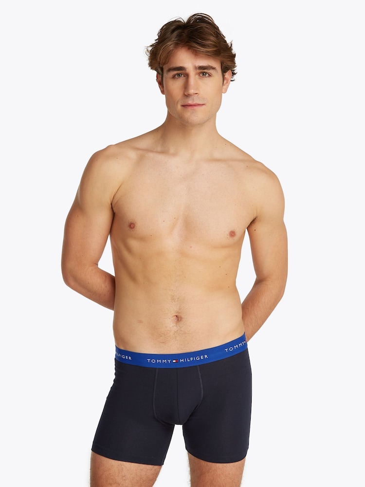 Tommy Hilfiger Blue Signature Essential Waistband Boxer Briefs 3 Pack - Image 2 of 5