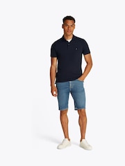 Blau - Tommy Hilfiger Regular Fit Stripe Pique Short Sleeve Polo Shirt - Bild 2 von 6