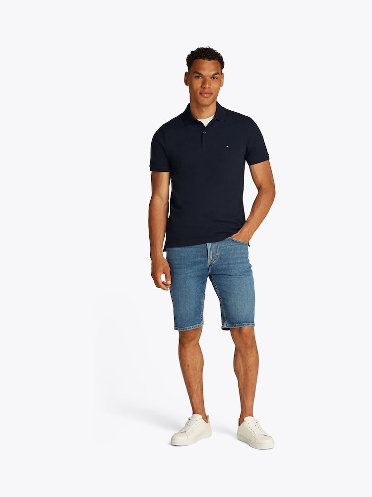 Blau - Tommy Hilfiger Regular Fit Stripe Pique Short Sleeve Polo Shirt - Bild 2 von 6