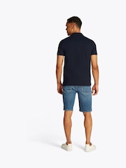 Blau - Tommy Hilfiger Regular Fit Stripe Pique Short Sleeve Polo Shirt - Bild 3 von 6