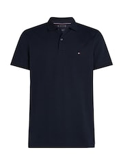Blau - Tommy Hilfiger Regular Fit Stripe Pique Short Sleeve Polo Shirt - Bild 5 von 6