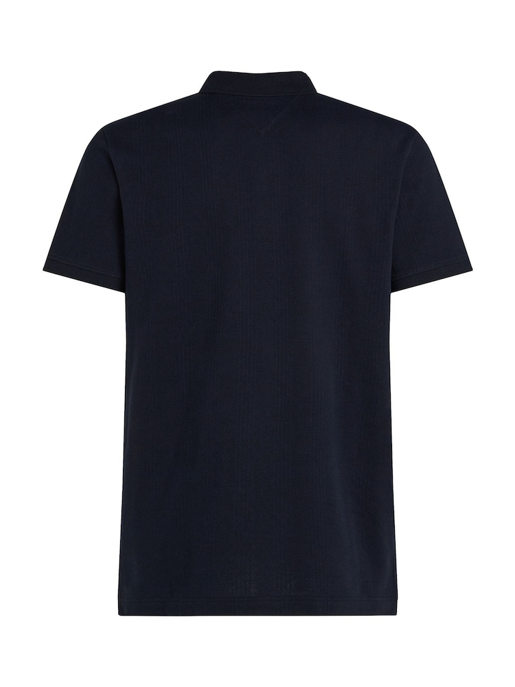 Blau - Tommy Hilfiger Regular Fit Stripe Pique Short Sleeve Polo Shirt - Bild 6 von 6