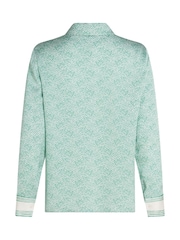 Tommy Hilfiger Green Regular Fit Satin Long Sleeve Shirt - Image 7 of 8