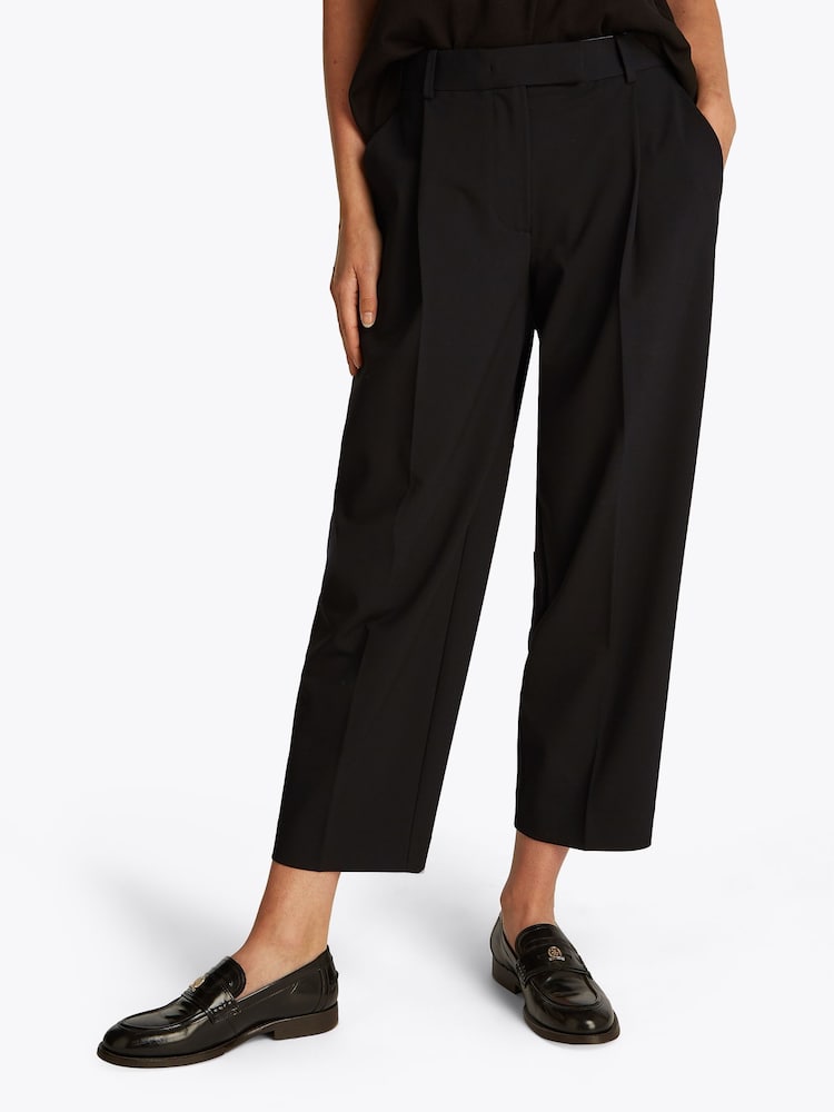 Tommy Hilfiger Black Stretch Tapered Trousers - Image 1 of 6