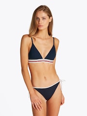 Tommy Hilfiger Blue Triangle Bikini Top With Removable Pads - Image 1 of 5