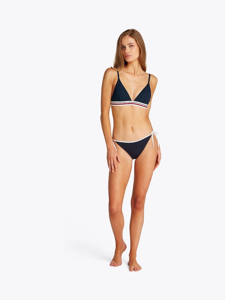 Tommy Hilfiger Blue Triangle Bikini Top With Removable Pads - Image 2 of 5