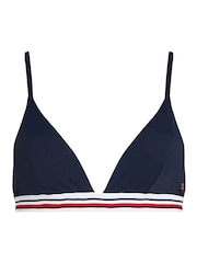 Tommy Hilfiger Blue Triangle Bikini Top With Removable Pads - Image 4 of 5