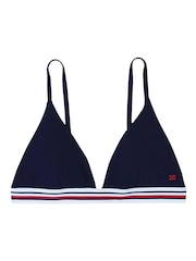 Tommy Hilfiger Blue Triangle Bikini Top With Removable Pads - Image 5 of 5
