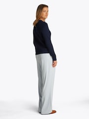 Albastru - Pulover rotund Tommy Hilfiger Cotton Cable Guler - Image 3 of 6