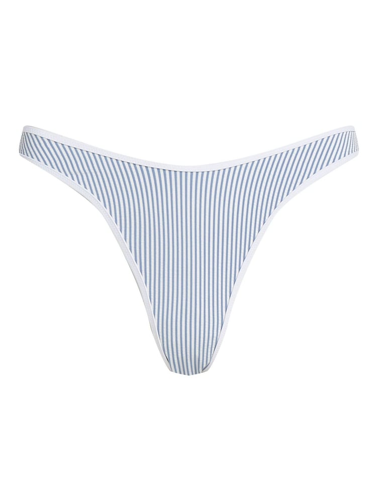 Tommy Hilfiger Blue High Leg Cheeky Bikini Bottoms - Image 5 of 5