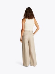 Tommy Hilfiger Brown Linen Mix Relaxed Straight Trousers - Image 3 of 6