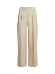 Tommy Hilfiger Brown Linen Mix Relaxed Straight Trousers - Image 5 of 6