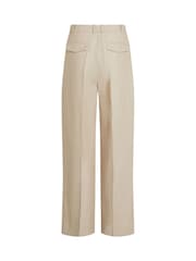 Tommy Hilfiger Brown Linen Mix Relaxed Straight Trousers - Image 6 of 6