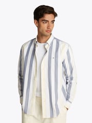 Tommy Hilfiger White Relaxed Heritage Stripe Oxford Shirt - Image 1 of 6