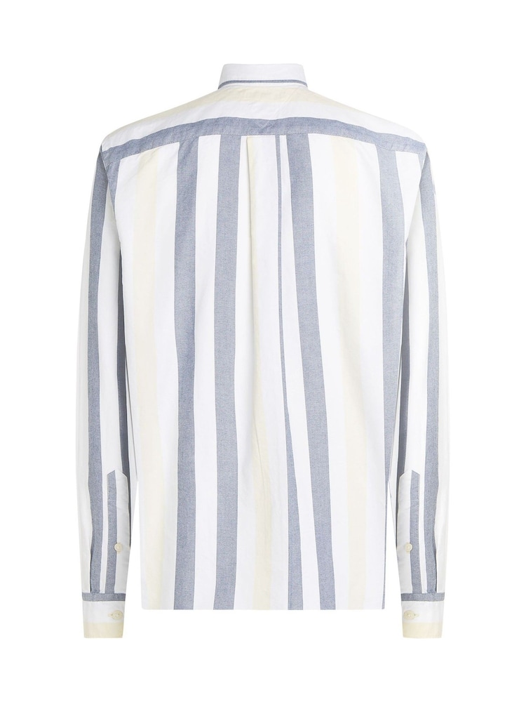 Tommy Hilfiger White Relaxed Heritage Stripe Oxford Shirt - Image 6 of 6 Tommy Hilfiger White Relaxed Heritage Stripe Oxford Shirt - Image 6 of 6